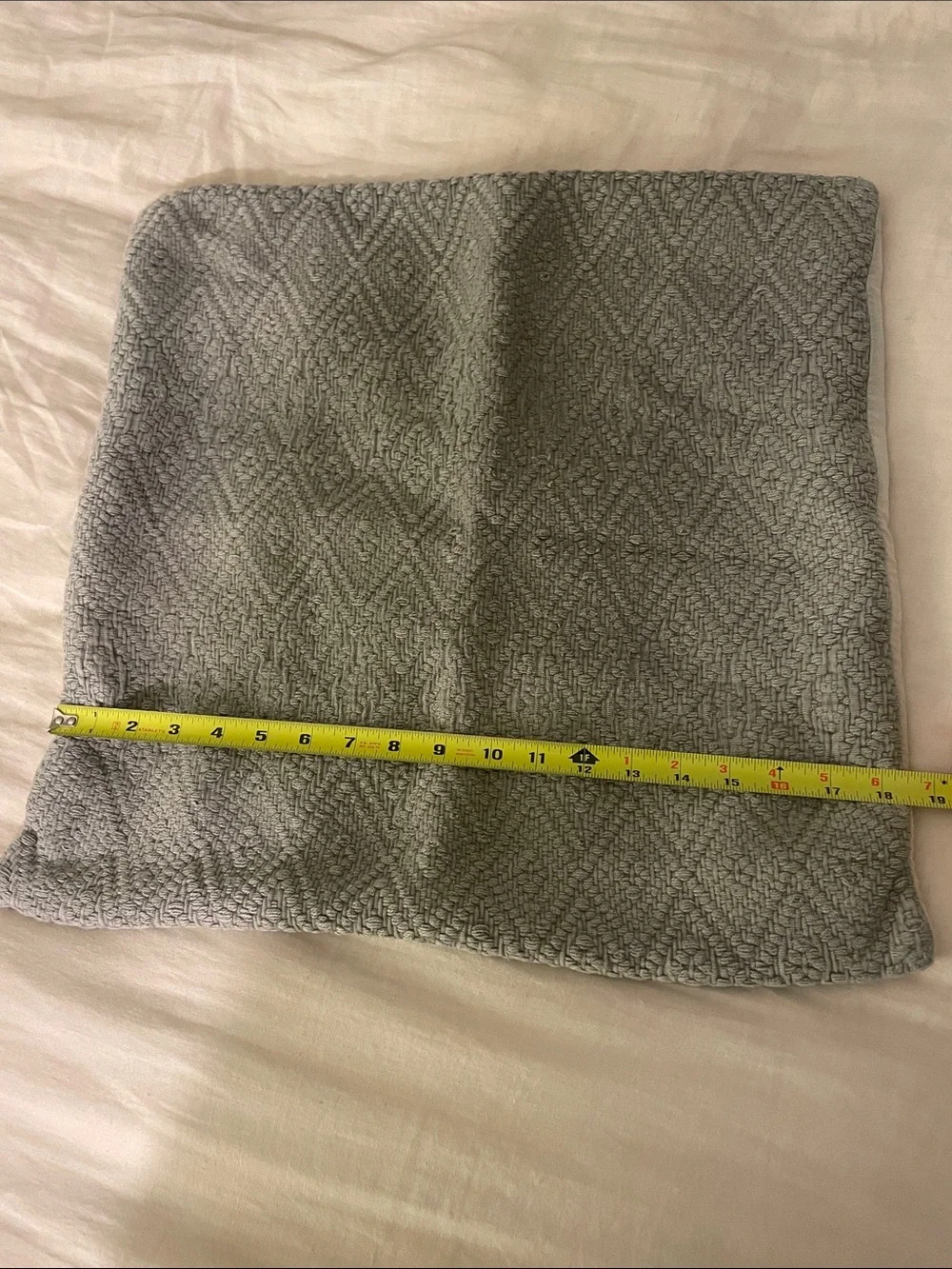Pottery Barn 18x18” Gray/Cream Textured Pillow Covers (Set of 2)